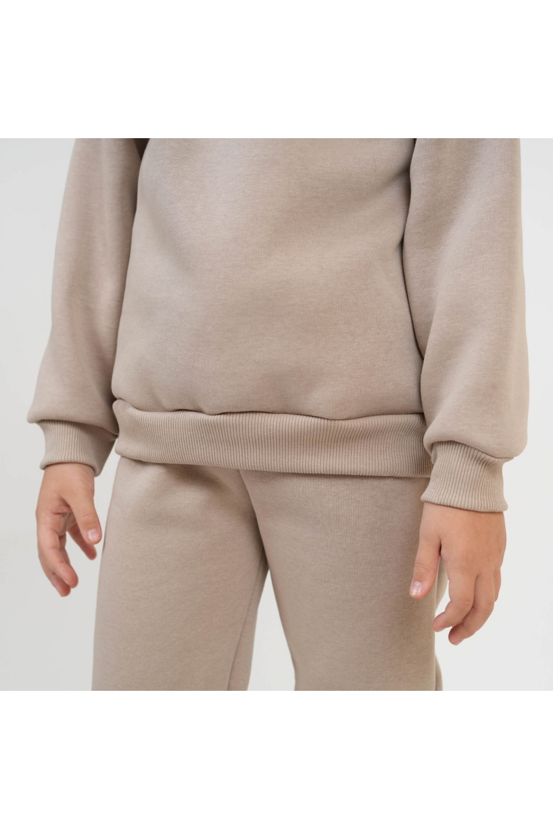 Костюм теплий для дівчинки бежевий тринитка на флісі