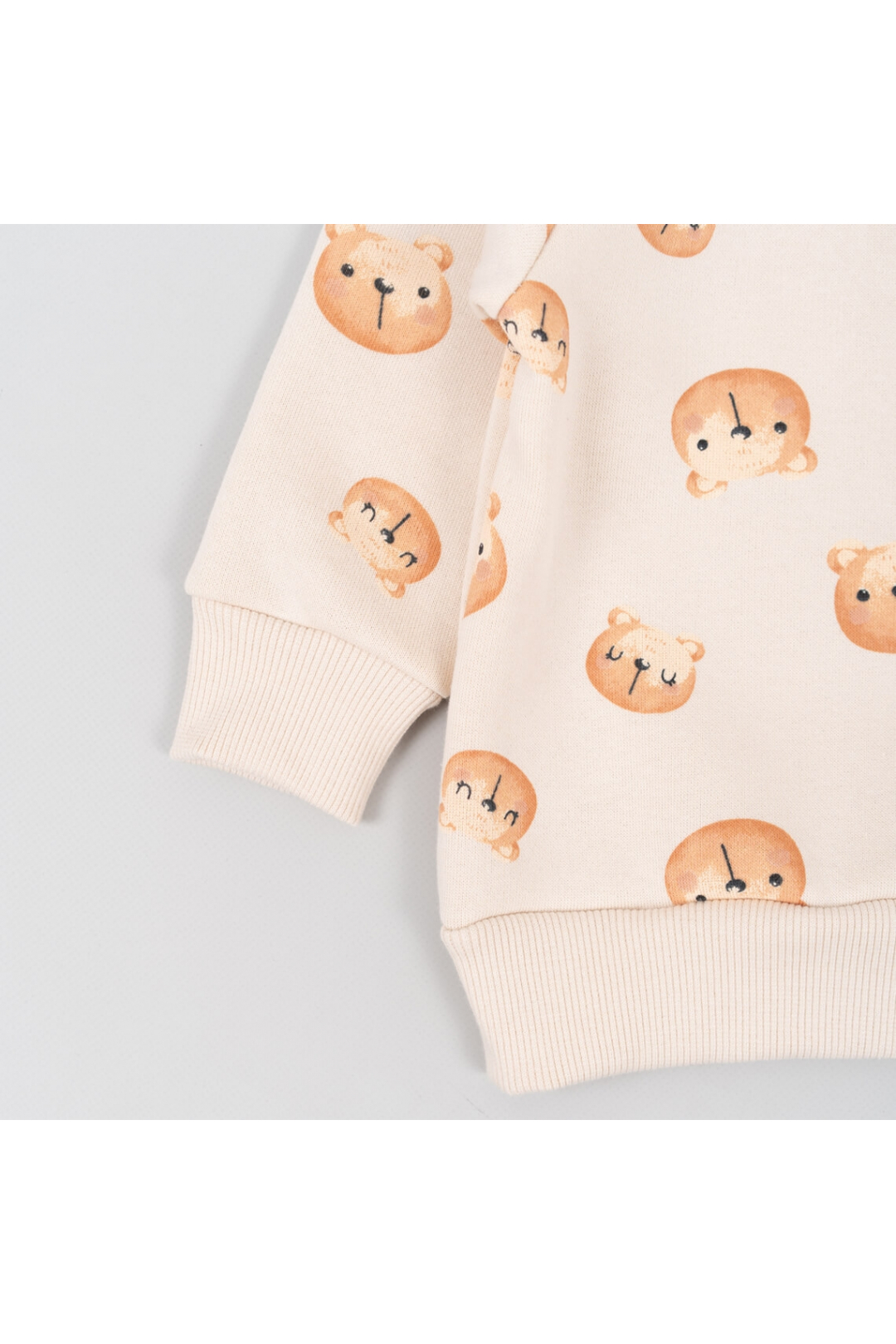 Теплий джемпер для малят Ведмедики молочний тринитка на флісі