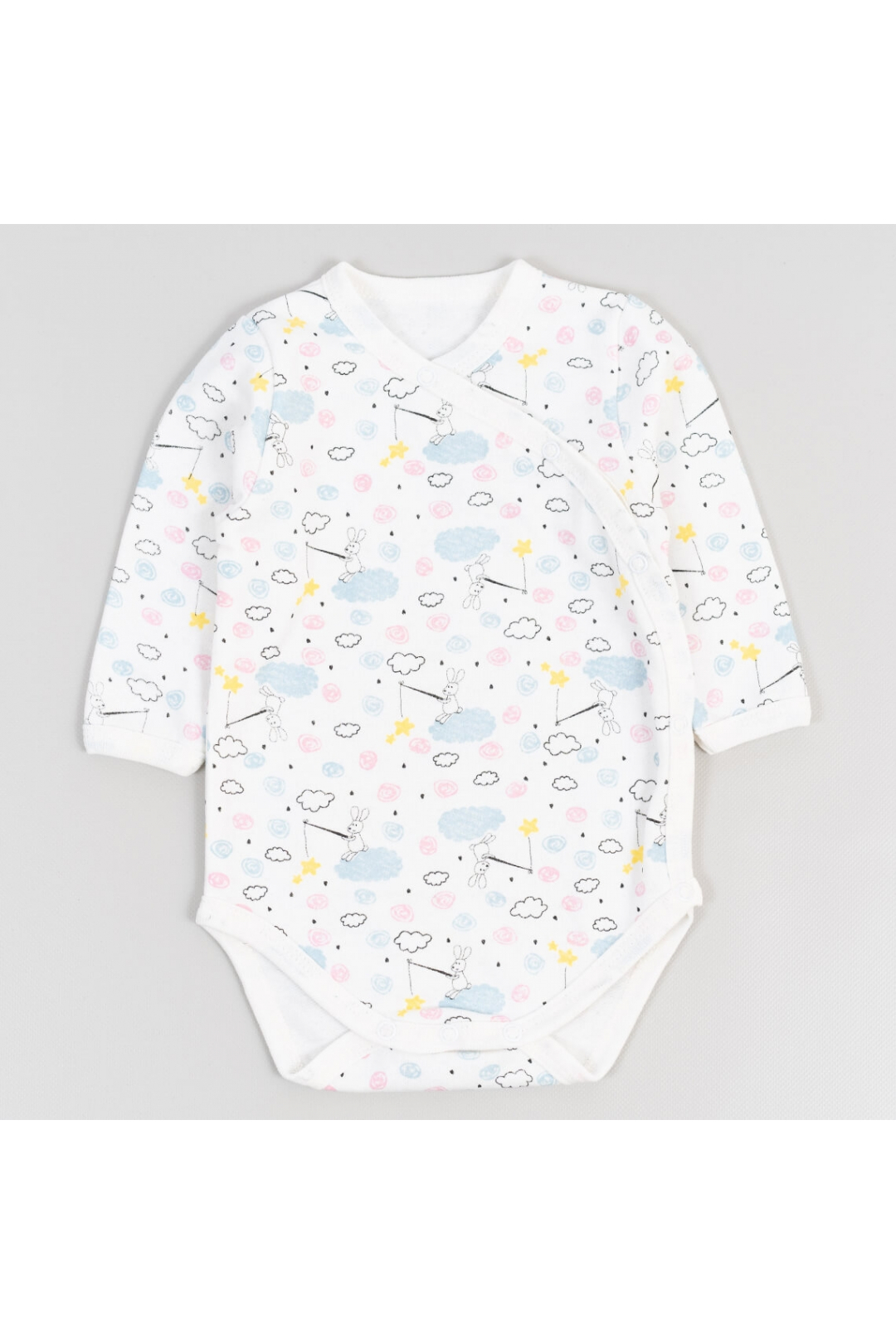 Бод для малят і Зайка на хмаринці молочний начіс (футер)