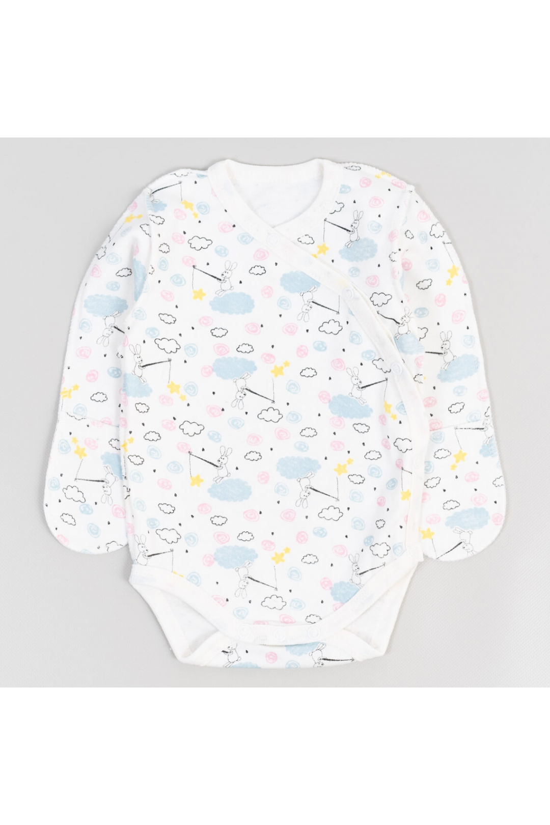 Бод для малят і Зайка на хмаринці молочний начіс (футер)