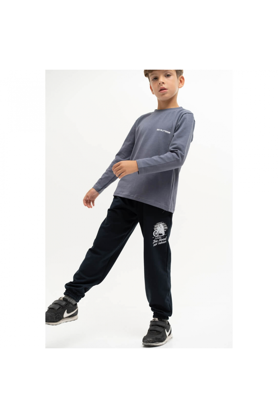 Штани для хлопчика темно-синій двонитка