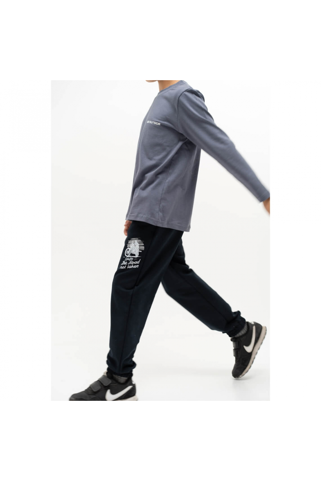 Штани для хлопчика темно-синій двонитка