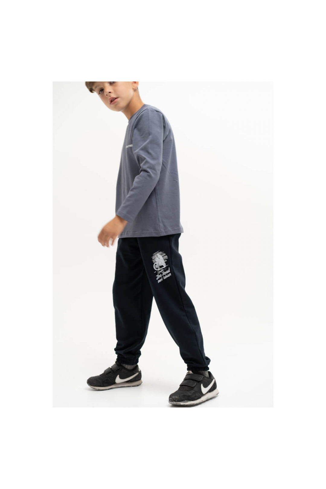 Штани для хлопчика темно-синій двонитка