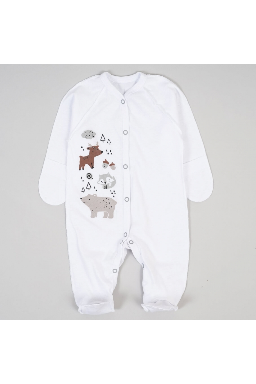 Сліп для новонароджених Лісові звірі молочний інтерлок