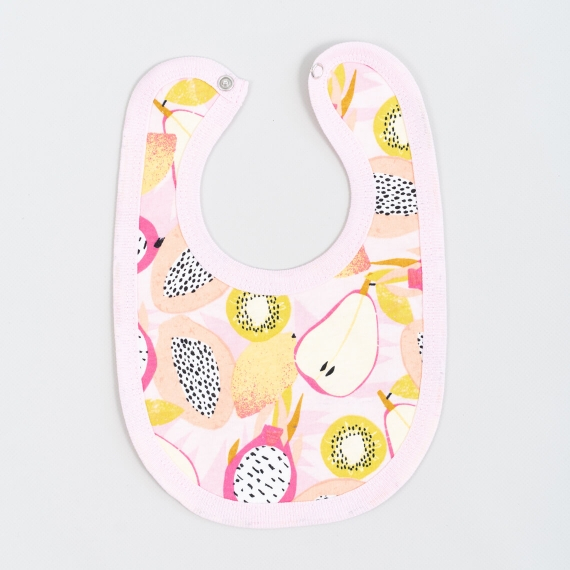 Слинявчик дитячий тонкий Фрукти світло рожевий кулір