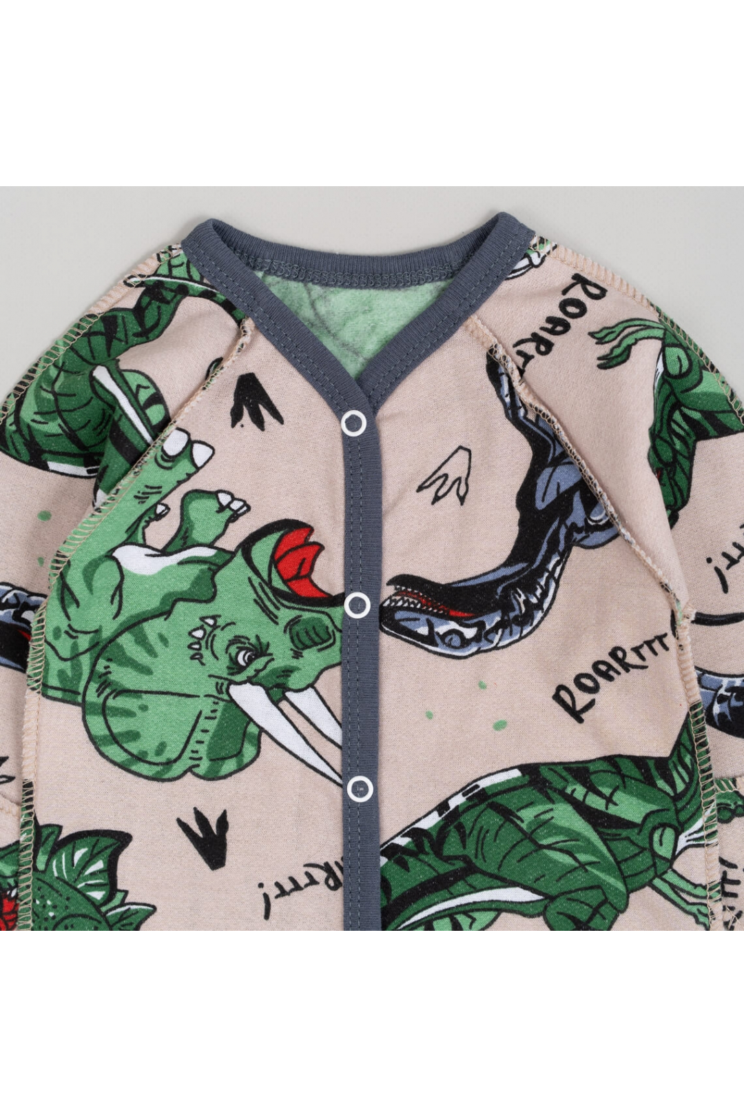 Сліп для новонароджених зелений Діно начіс високої якості(футер)