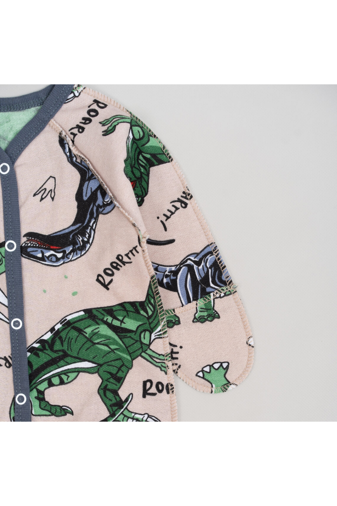 Сліп для новонароджених зелений Діно начіс високої якості(футер)