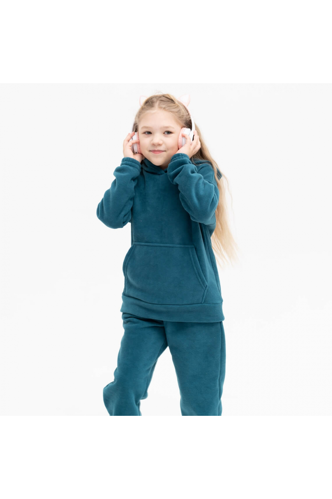 Костюм флісовий для дівчинки смарагдовий фліс