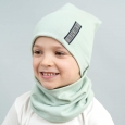 шапка с шарфом хомутом для мальчика