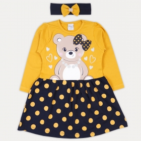 Платье С Повязкой Для Девочки Медвежонок от 2 до 5 лет