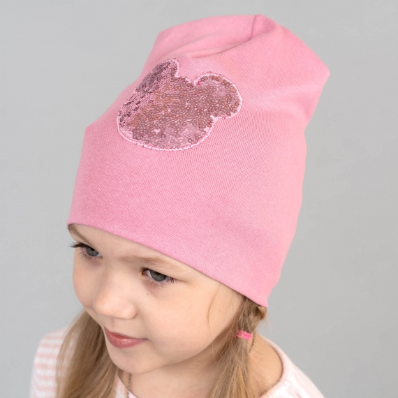 шапка для дівчинки рожева